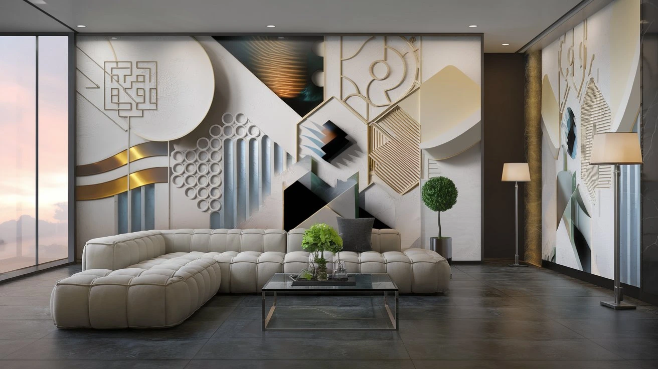 3D Concave Slate Wall 63 Wall Murals
